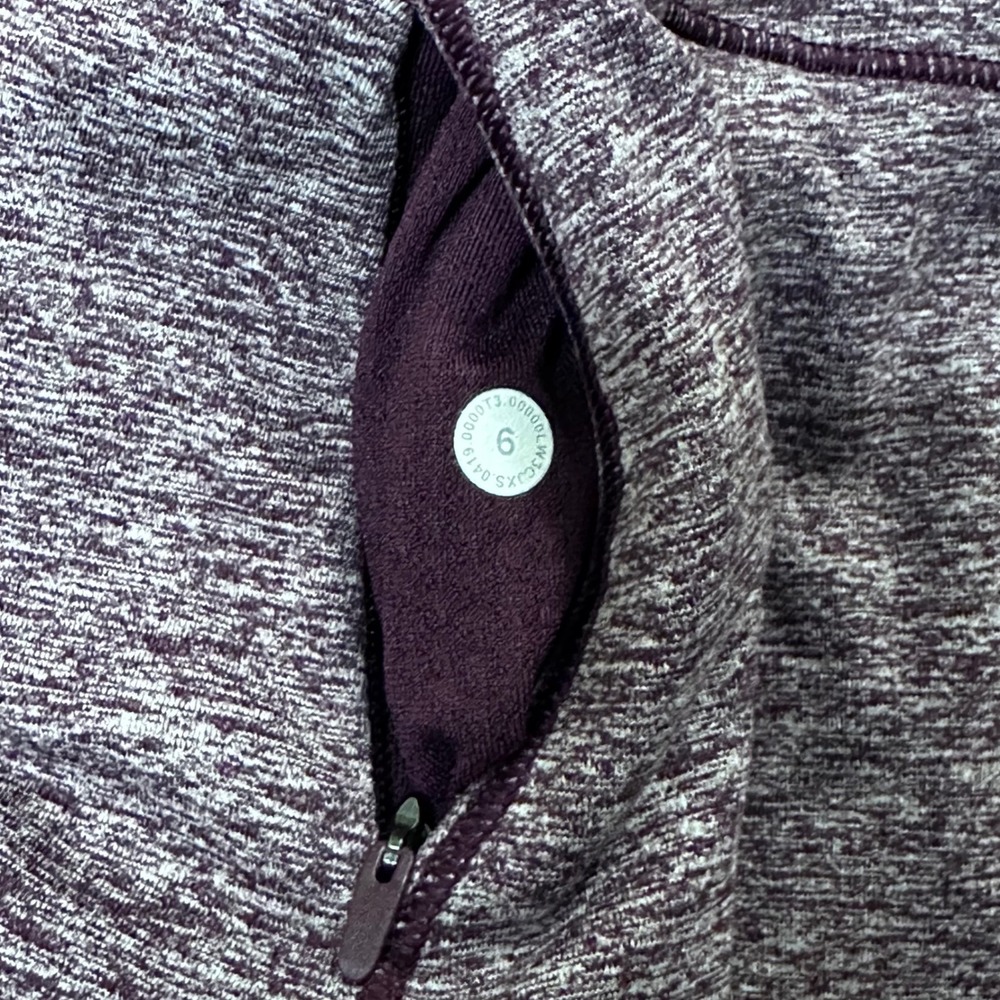 Lululemon Its Rulu Half Zip 6 Heathered Dark Red Space Dye Pullover Running Top - Picture 4 of 6